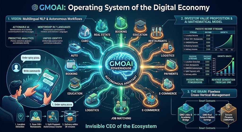 Operating System of the Digital Economy: GMOAI Artificial Intelligence and Autonomous Assistant Powerhouse